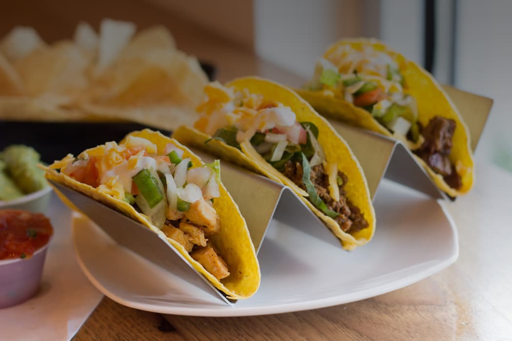 Fresh tacos being prepared